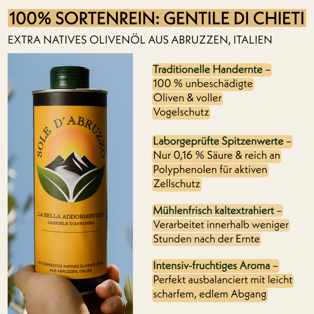 Extra Natives Olivenöl aus den Abruzzen – 500 ml – kaltgepresst
