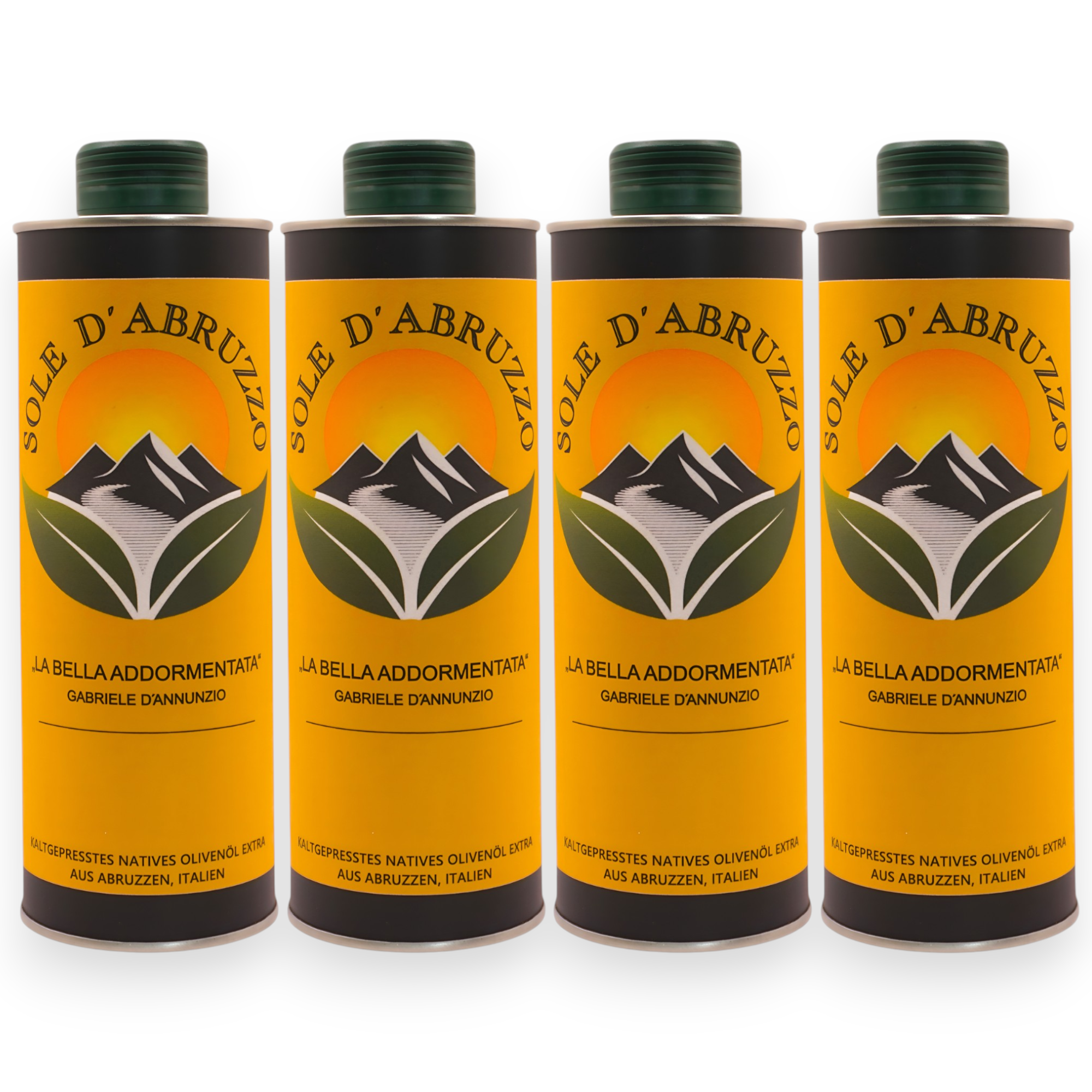 Extra Natives Premium Olivenöl aus den Abruzzen – 4×500 ml Vorratspack – Kaltgepresst